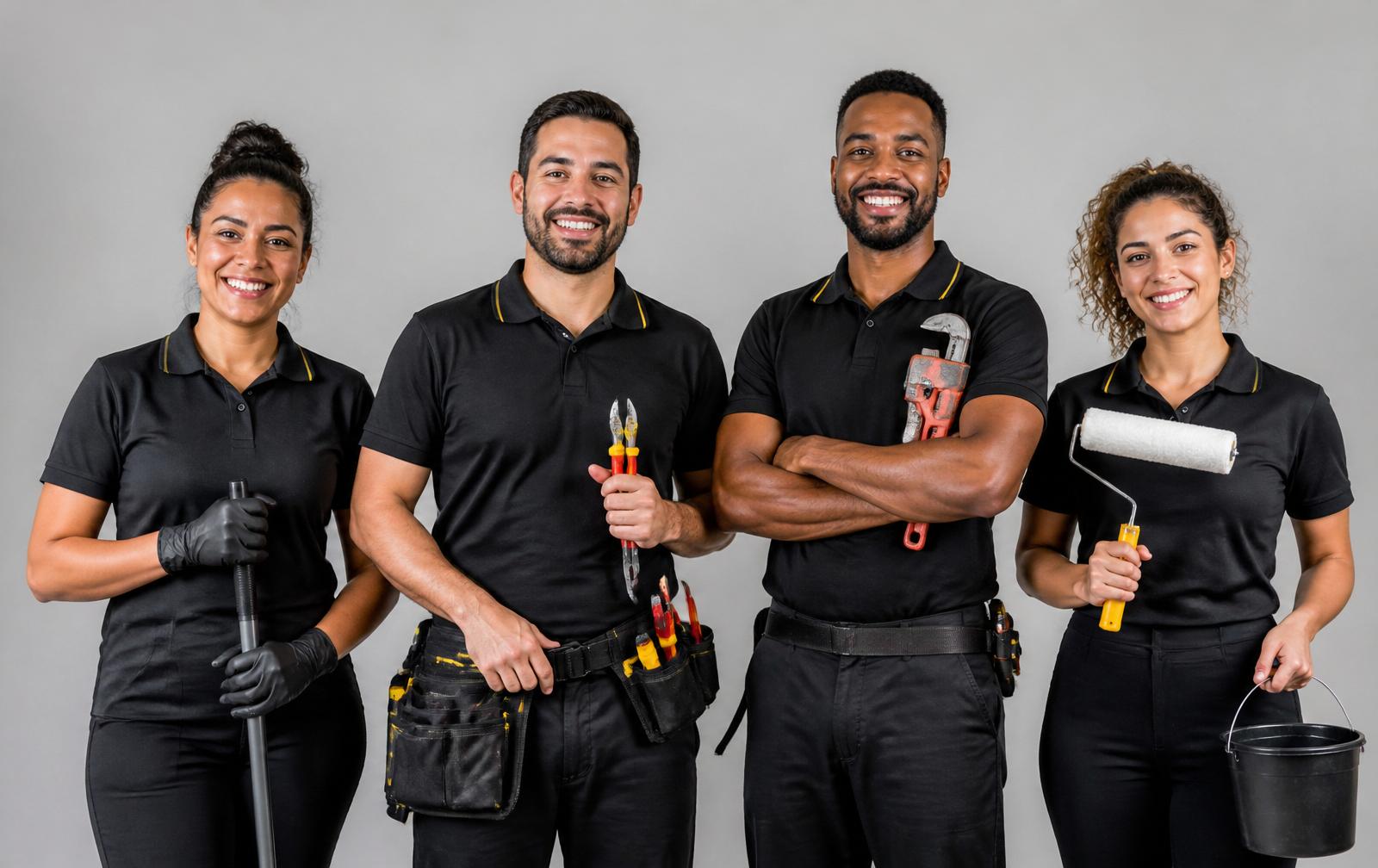 Profissionais SOCORRO24HORAS uniformizados